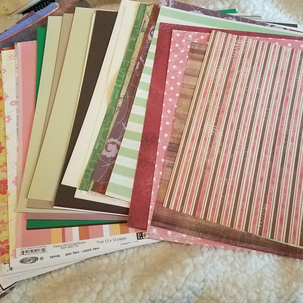 Scrapbook Lot of Misc Papers 12x12
